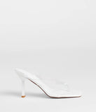 Stay on-trend this season with the Sleek And Stunning Thong Stiletto Mules in white, a must-have for creating stylish and effortless spring outfits for women.