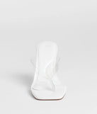 Stay on-trend this season with the Sleek And Stunning Thong Stiletto Mules in white, a must-have for creating stylish and effortless spring outfits for women.