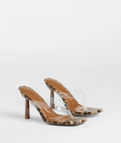 Lady In Leopard Thong Stiletto Mules