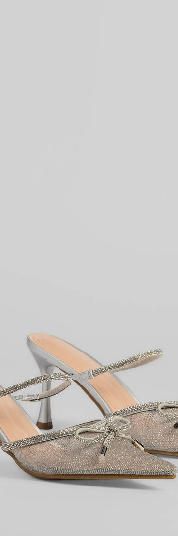 Chic Steps Glitter Mesh Stiletto Pumps