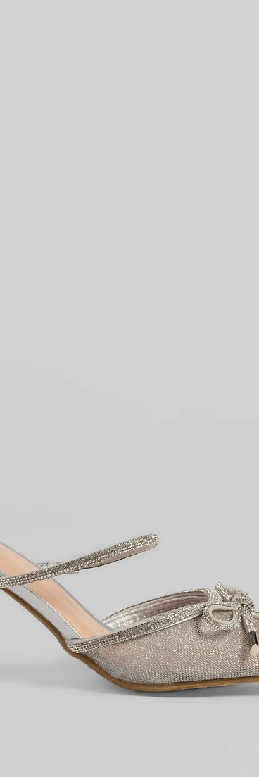 Chic Steps Glitter Mesh Stiletto Pumps