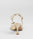 Turn heads in the Fabulous Strut Strappy Kitten Heels, gold heels showcasing a fresh trend or stylish detail made to elevate your full Windsor fit.