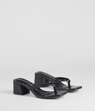 Step into style with the Elevated Chic Thong-Strap Mules, black heels made to complete your Windsor look with comfort and glam in mind.