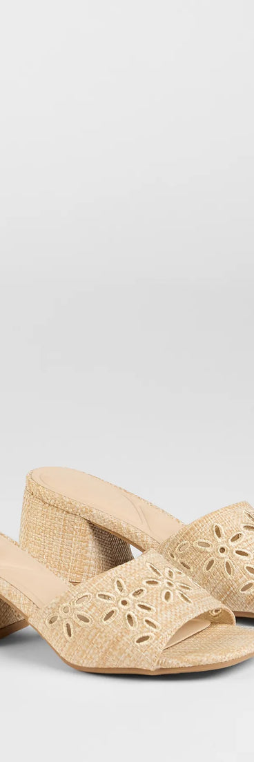 Step into style with the Perfect Pair Cutout Block Heel Mules, beige heels made to complete your Windsor look with comfort and glam in mind.