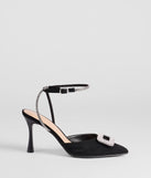 Whether you're dressing up for a romantic date or a Galentine's event, the Luxe Night Out Rhinestone Stiletto Pumps in black are the perfect accessory to elevate your Valentine's Day outfit.