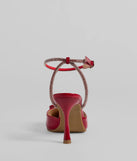 Whether you're dressing up for a romantic date or a Galentine's event, the Luxe Night Out Rhinestone Stiletto Pumps in red are the perfect accessory to elevate your Valentine's Day outfit.