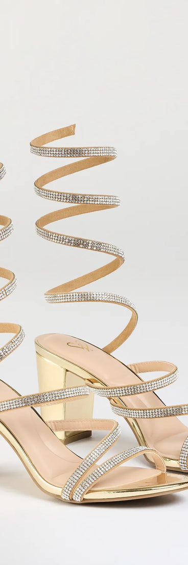 Elevated Status Rhinestone Spiral Block Heels | Windsor Elevated Status Rhinestone Spiral Block Heels | Windsor