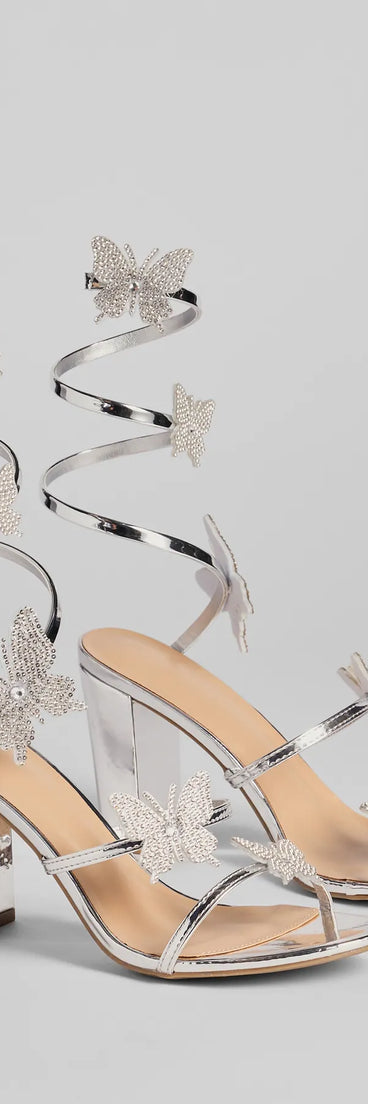 Flutter And Shine Spiral Block Heels