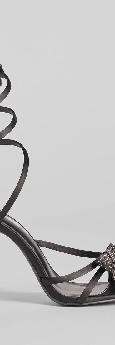 Chic Charm Bow Spiral Stiletto Heels