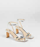 So Obsessed Metallic Strappy Block Heels