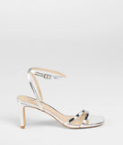 So Obsessed Metallic Strappy Block Heels