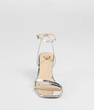 So Obsessed Metallic Strappy Block Heels