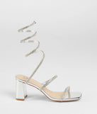 Sparkle And Shine Rhinestone Spiral Block Heels