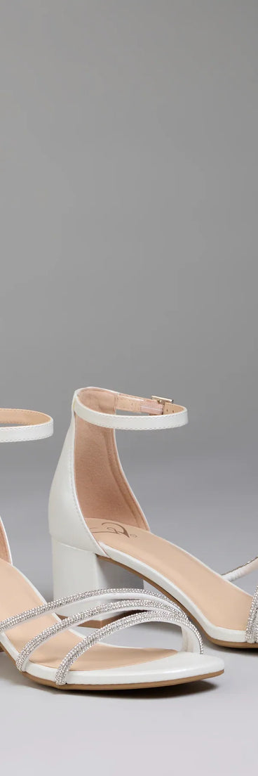 Step into style with the Ultra Luxe Rhinestone Short Block Heels, pearl heels made to complete your Windsor look with comfort and glam in mind.