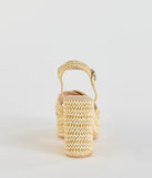 Turn heads in the Fun In The Sun Raffia Platform Block Heels, nude heels showcasing a fresh trend or stylish detail made to elevate your full Windsor fit.