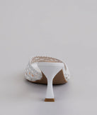 Elevate warm-weather looks with All Kinds Of Sweet Woven Stiletto Mules in white, a pair of trendy sandals bringing chic, modern flair to every step.
