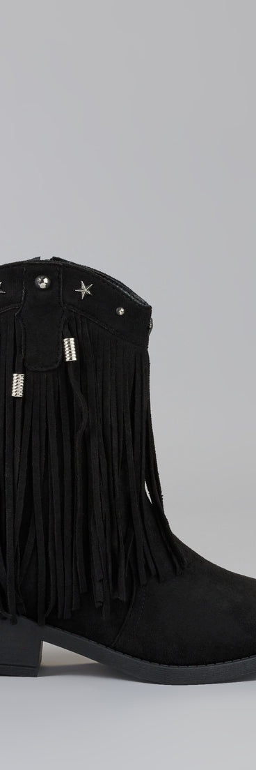 Fringe Flirt Studded Cowboy Boots