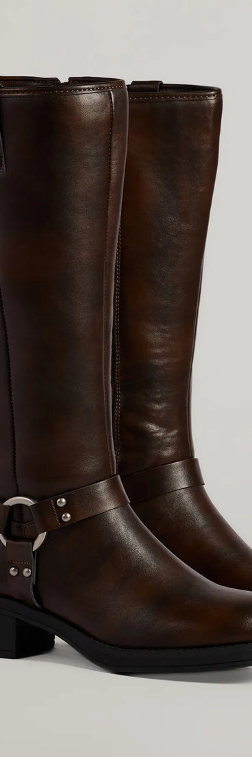 Edgy Moves Under-The-Knee Moto Boots