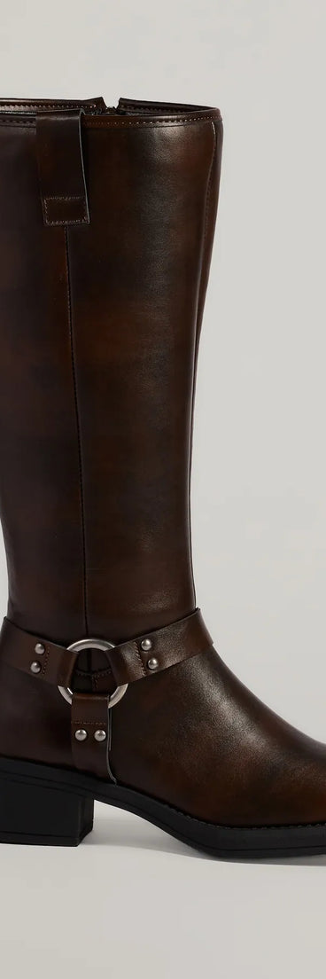 Edgy Moves Under-The-Knee Moto Boots