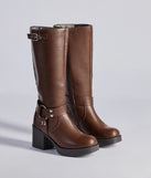 Sleek Strut Under-The-Knee Moto Boots