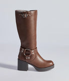 Sleek Strut Under-The-Knee Moto Boots