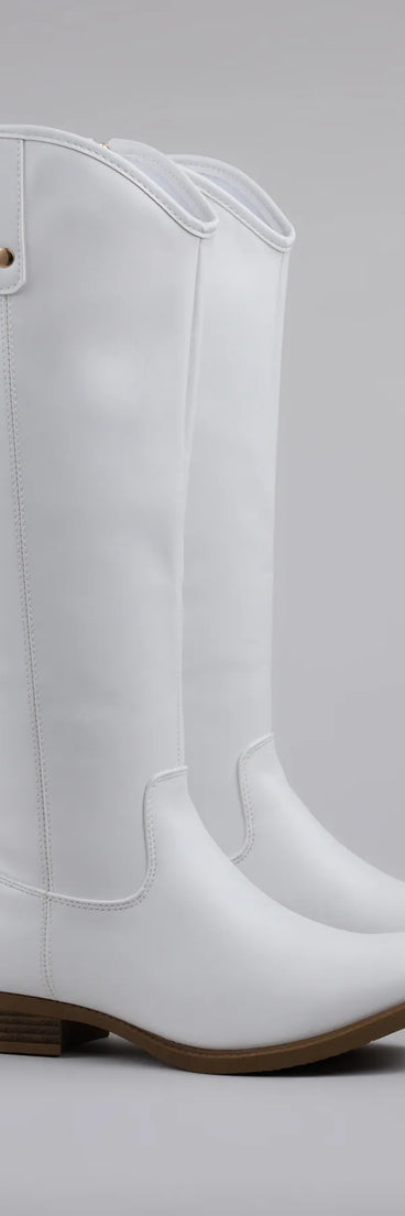 Polished Touch Under The Knee Riding Boots