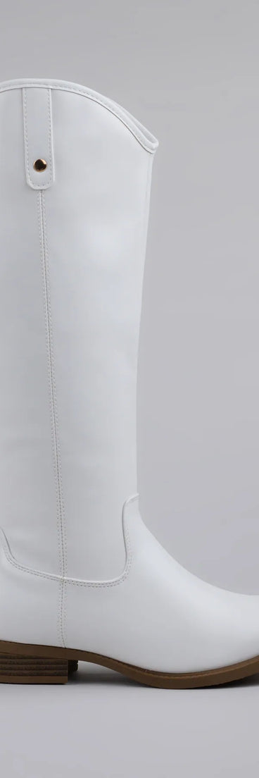 Polished Touch Under The Knee Riding Boots