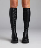Step Out Platform Block Heel Boots