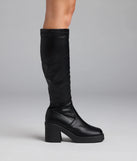 Step Out Platform Block Heel Boots