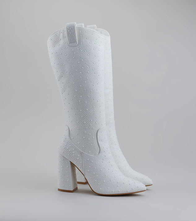 Chic Girl Era Pearl Knee-High Boots