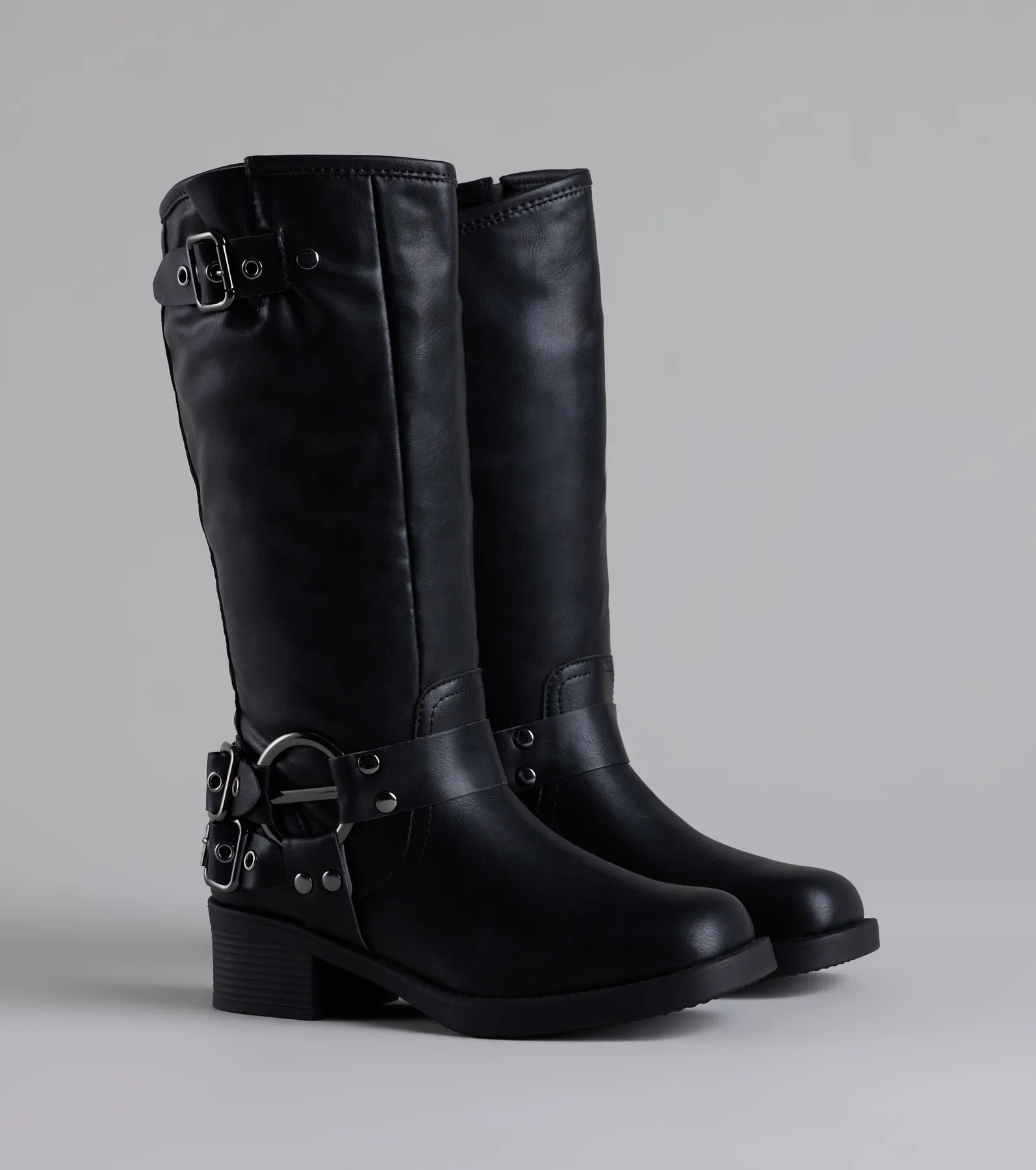 Bring The Edge Buckled Square Toe Boots | Windsor