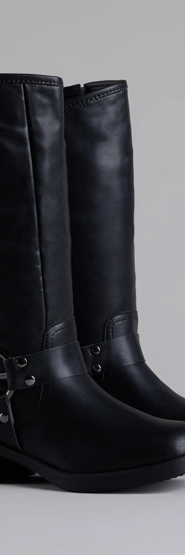 Bring The Edge Buckled Square Toe Boots