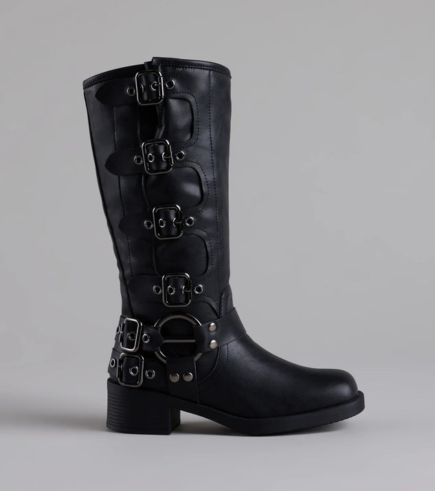 Totally Edgy Buckled Square Toe Boots | Windsor