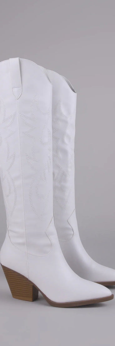 Lone Star Girl Knee High Cowboy Boots