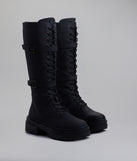 Serve and Slay Under The Knee Combat Boots
