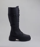 Serve and Slay Under The Knee Combat Boots