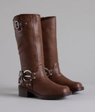 Bring The Edge Buckled Square Toe Boots