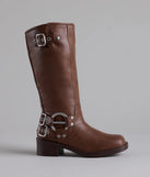Bring The Edge Buckled Square Toe Boots