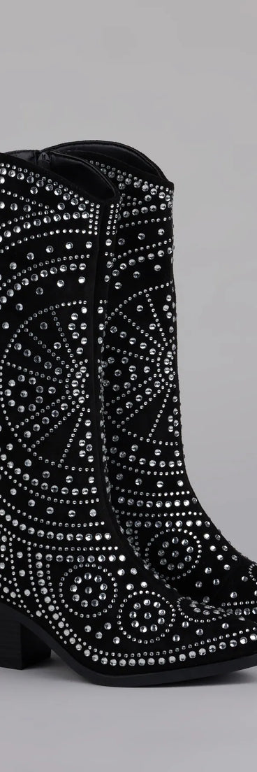 Glam Strut Rhinestone Cowboy Boots