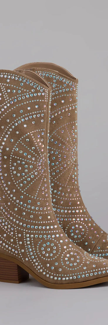 Glam Strut Rhinestone Cowboy Boots