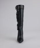 Hot on the Heist Buckled Pocket Stiletto Boots