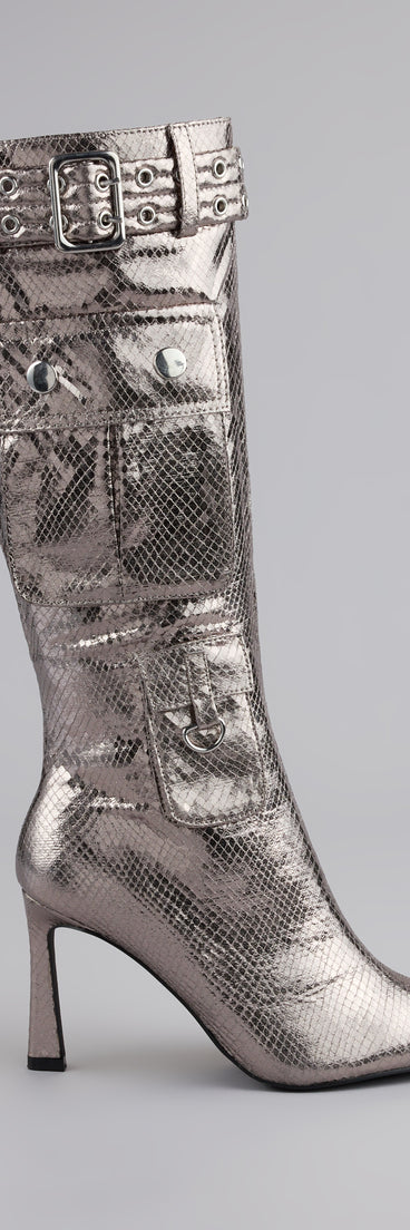 This piece brings trend-right energy to the Hot on the Heist Buckled Pocket Stiletto Boots, perfect for fall outfits that stand out.