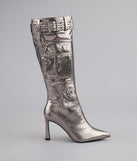 Hot on the Heist Buckled Pocket Stiletto Boots