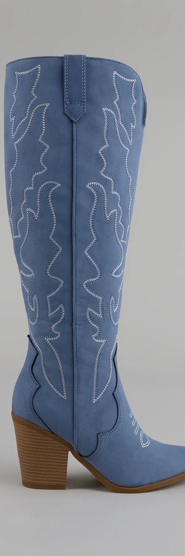 Kick Up the Fun Cowboy Knee High Boots