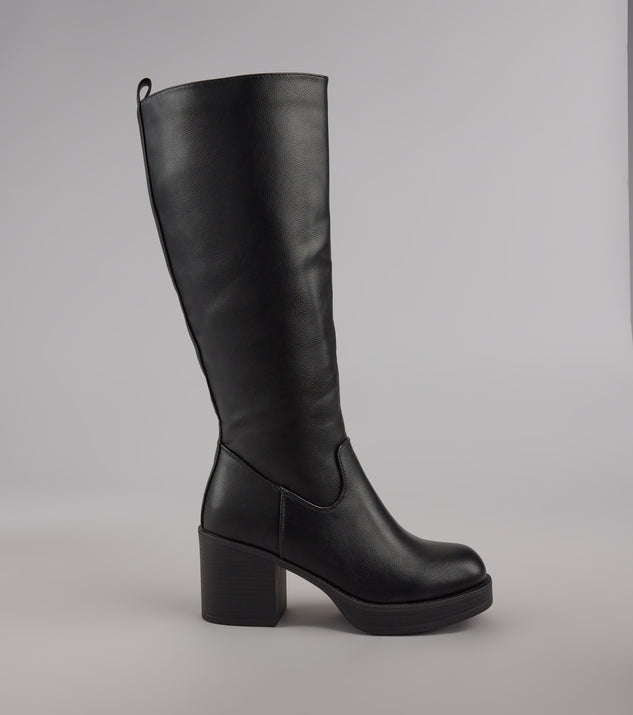 Steppin Up Block Heel Knee High Boots