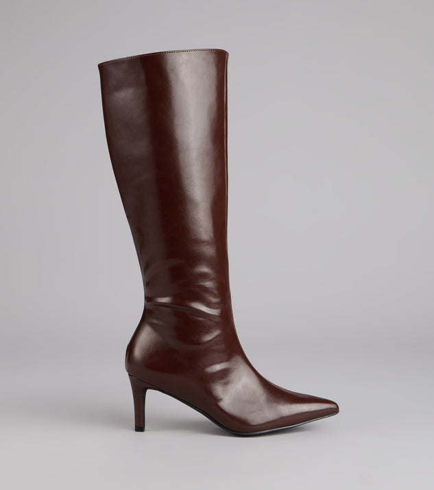 Sleek Stance Faux Leather Stiletto Boots