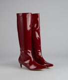 Attitude Strut Patent Stiletto Boots