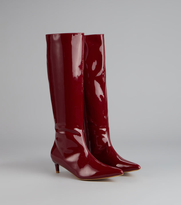Attitude Strut Patent Stiletto Boots