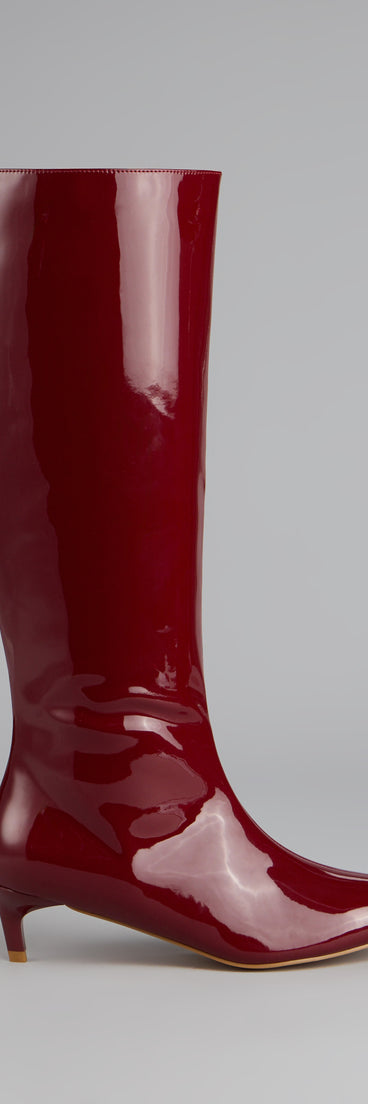 Attitude Strut Patent Stiletto Boots