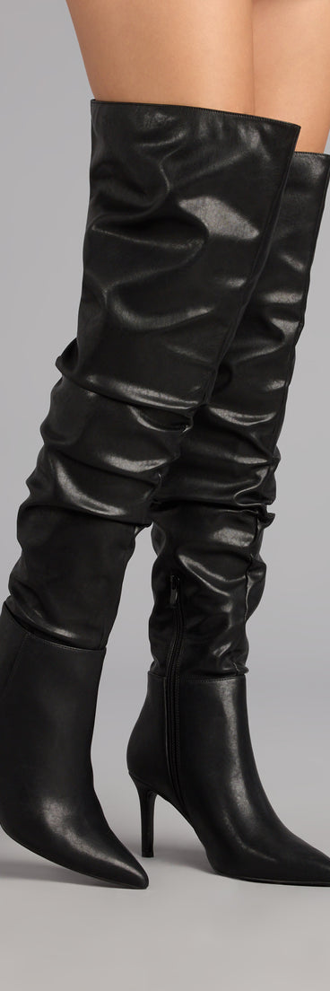 This piece brings trend-right energy to the Season’s Sleek Thigh-High Stiletto Boots, perfect for fall outfits that stand out.